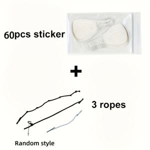 TEMU 63개입 얼굴 리프트 스트립 - 고품질 페이셜 리프트 테이프, V자형 디자인, 투명 무형 접착제, 이중턱, 볼 리프트, 눈꺼풀 리프트에 적합, 젤 없음, 지속력 우수, 사용 및 제거 간편, 60개 개별 포장