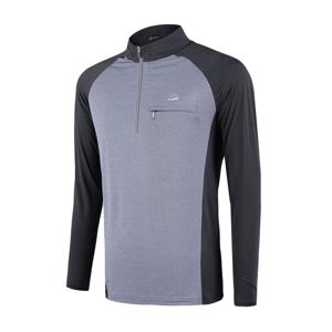 TEMU 남성 봄 가을 배색 멜란지 긴팔 집업 티셔츠 오션블루(M5ST21)