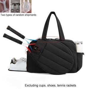 TEMU 2026년 신상 여행 토트백 | 가벼운 테니스 가방, 편안한 스포츠 러기지, 퀼팅 테니스 가방, 퍼피 핸드백, 래켓 케이스 포함 여성 스포츠 가방, 접이식 신발 수납 공간, 조절 가능한 스트랩이 있는 숄더백, 지퍼 잠금