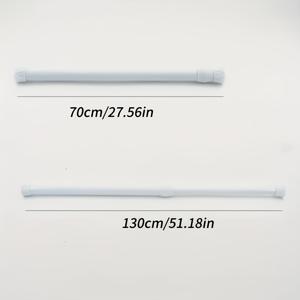 TEMU 70-130cm 화이트 텔레스코픽 막대, 단품, 다목적 무드릴 텔레스코픽 막대 - 주방, 욕실, 침실, 샤워 커튼봉, 로만 커튼봉, 커튼봉, 다기능 옷걸이봉, 문커튼봉, 가정용 옷걸이봉