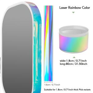 TEMU 피크 라켓 보호 엣지 테이프, 야광 레이저 라켓 보호 장식 스트립, 라켓 프레임 보호 스트립, 엣지 가드 스티커, 전기도금 발광 내마모성 업그레이드, 무봉제 핏 라켓 보호 엣지 스티커, 라켓 스크래치 방지 구세주, 라켓 장식 도구