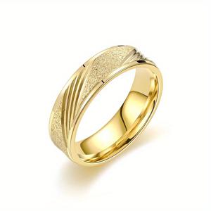 TEMU 1pc 패션 티타늄 스틸 매트 링, 패션 캐주얼 남성 다용도 링