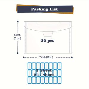 TEMU 라벨 스티커가 포함된 투명 스탬프 및 다이 보관 백 30개 세트 (5X7인치). 카드 공예용 스크랩북 다이 및 템플릿 정리에 적합 (다이 미포함)