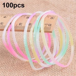 TEMU 야광 실리콘 팔찌 100개 세트 (빛나는 영어 글자 포함), 파티 및 선물용으로 완벽