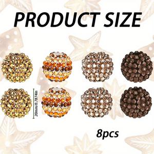 TEMU 8개 초콜릿 테마 버블 비즈 20mm 라인스톤 혼합 대형 스페이서 비즈, 가을/겨울 컬러풀 핸드메이드 주얼리 팔찌 목걸이 필통 체인 공예용품, 발렌타인데이 선물 추천