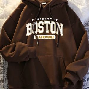 TEMU 보스턴 후드 스웨트셔츠 캐주얼