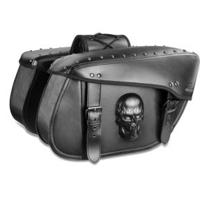 TEMU 32L 대용량 새들백 - 헤비듀티 PU 가죽 방수 사이드 새들백, 조절 가능한 스트랩, 잠금 장치 및 3D 스컬 디자인 - HONDA, Yamaha, 용 - 투어링, 크루저, 수납용 - Davidson, Yamaha, , HONDA 와 호환 - 방수 새들백, 짐칸 키트, 후면 백, 방수 새들백, 액세서리 백