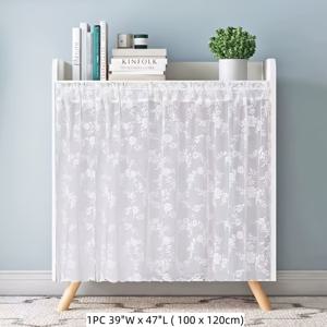 TEMU 1개 WPKIRA 로맨틱 화이트 레이스 시어 플로랄 커튼 - 거실, 주방, 서재, 카페용 경량 보일 창문 드레이프 | 투명한 예술적 홈 데코, 거실 커튼