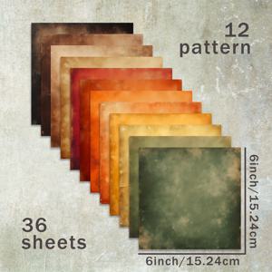 TEMU 6인치 빈티지 스타일 퇴적물 색상 배경 스크랩북 용지 36장 세트, 불릿 다이어리 쓰레기 잡지 인사말 카드 배경 사진 앨범 및 공예에 적합