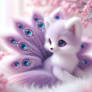 TEMU 페인팅 키트, 보라색 구미호 특수 패턴, 수제 오일 캔버스 장식, 가정 침실 거실 장식 또는 선물용으로 적합, 액자 없음 7.87X7.87인치 - 자신과 가족을 위한 최고의 선물