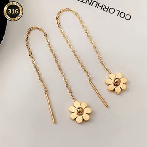 TEMU 아름다운 모양의 우아하고 정교한 스테인리스 스틸 체인 태슬 귀걸이, 저자극성 및 산화 방지 기능, 사랑하는 사람을 위한 발렌타인데이 선물로 완벽