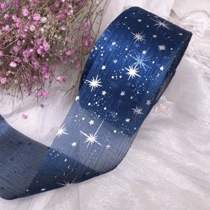 TEMU 별이 빛나는 하늘 원사 리본, 꽃 포장 부케 리본 보우 핸드메이드 DIY, 5야드/롤