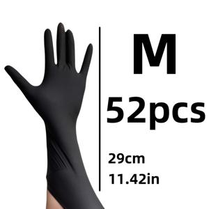 TEMU 32/52개입, 12인치 블랙 확장형 니트릴 장갑, 가정 청소, 주방 청소, 미끄럼 방지, 방수 기능, 세탁, 식기 세척용, 양손 사용 가능