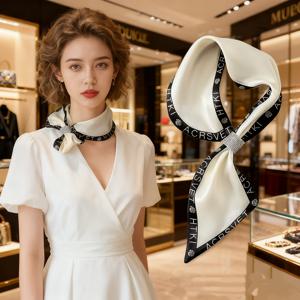 TEMU 여성용 롱 스트립 스몰 스카프, 얇고 스타일리시한 봄가을용, 다용도 장식 레이지 이어 스카프, 넥 가드 스몰 넥커치프