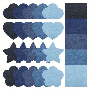 TEMU 25개 청바지 패치 5색 다용도 다림질 패치 내부 & 외부 강력 접착제 청바지 수리 및 의류 장식용