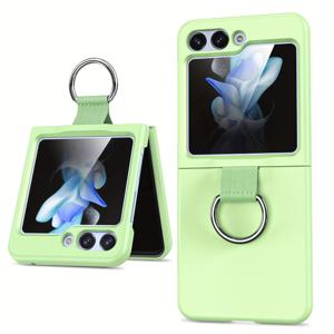 TEMU 휴대폰 케이스 - 삼성 Z Flip 6/5 호환 기본 블루 폰 커버 1개, Z Flip 4/3 폴더블 스크린용 하드 쉘 및 링 디자인, 단색