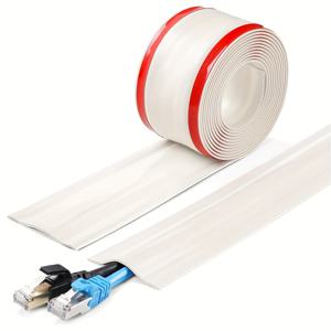 TEMU 3미터/118.11인치 자체 접착 PVC 전선 정리 롤 1개, 표면 장착형 장식 전선, 은닉형 전선 정리 보호대, 틈새 커버 및 자체 접착 기능 포함, 모던 홈 데코