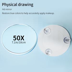 TEMU 40배 확대 거울 흡착 마운트 - 7.1인치 대형 HD 투명 유리 확대 거울, 욕실, 메이크업, 여행용 - 조절 가능한 각도 및 흡착, 정밀한 눈썹 정리, 블랙헤드 제거용 초대형 라운드 디자인, 블랙