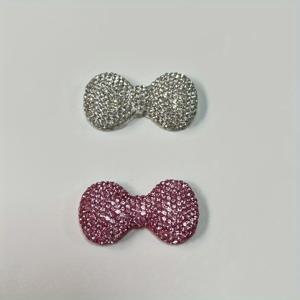 TEMU 2개 흰색 핑크 풀 쓰레기 폰 케이스, 고급스러운 리본 장식 참, 카와이 걸 인형 수제 장식 공예품, 플랫 백 북 리본 타이 참