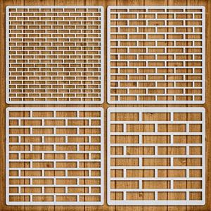 TEMU 재사용 가능한 기하학적 벽 타일 패턴 템플릿 4개 세트, 5.9인치 X 5.9인치, PET 플라스틱 - 홈 데코, 카드, 공예에 적합