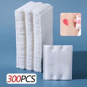 TEMU 100/200/300개입 일회용 메이크업 리무버 티슈, 두꺼운 패드, 양면 엣지 압착 메이크업 제거, 습식 압박 메이크업 제거 패드, 페이셜 클렌징 도구