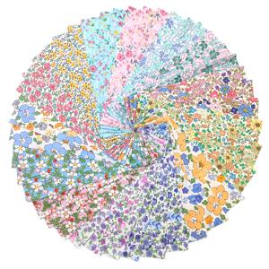 TEMU 42개 다색 폴리에스터 플로럴 젤리 롤 패브릭, DIY 퀼팅용 부드러운 폴리에스터 스트립, 휴일 선물 제작, 인형 소재, 장식 공예, 가방 및 베개커버 만들기, 홈 데코 (125gsm 사각 무게)