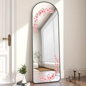 TEMU 1개 복숭아꽃 유리 스티커 - 모던 플로럴 PVC 자가 접착 디자인, 제거 가능한 반무광 핑크 꽃 패턴, 욕실 유리 스티커, 타일 스티커 및 화장대 유리 스티커에 적합