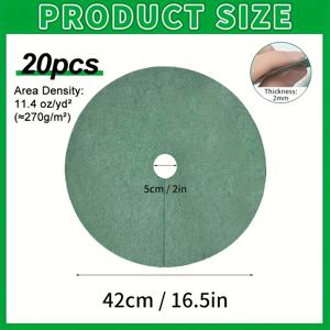 TEMU 20개입 녹색 부직포 잔디 나무 매트 커버 링 | 정원, 공원, 나무용 잡초 방지 및 식물 보호, 최적의 영양 및 수분 보존을 위한 통기성 및 흡수성 소재, 간편한 설치, 내구성 있는 원예용 천 - 브랜드: