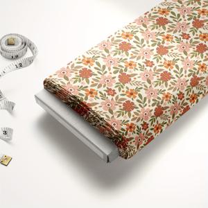 TEMU 1개, 크기 39*59인치 (100X150Cm), 빈티지 가을 플로럴 식물 요소 특징, 100% 폴리에스터 원단으로 제작, 무게 120Gms, 공예 프로젝트, 지갑 제작, 홈 데코 재봉 소재에 적합, 공예 애호가를 위한 필수품