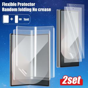 TEMU 하이드로겔 HD 전면 필름 2장 + 후면 필름 2장, 소프트 필름 HD, 지문 잠금 해제, 스크래치 방지 나노 소재 소프트 필름 2세트, 자가 치유 기능, 삼성 Z Fold 2, Z Fold 3, Z Fold 4, Z Fold 5, Flip 3, Flip 4, Flip 5, Fold 6 / Flip 6 호환, 필름 적용 도구 포함