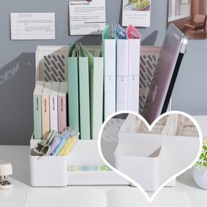 TEMU 블랙 플라스틱 파일 정리함 - 다중 칸막이 데스크탑 문서 보관대, 공간 절약형 수직 서랍장 (홈 오피스 & 작업공간용) - 튼튼한 경량 플라스틱 제작, 인체공학적 디자인 + 상단 수납 선반 포함, 문구류 및 장식품 보관 가능, 내구성 강한 종이·책·폴더·펜 정리함, 컴팩트 선반, 두꺼운 파티션, 원격 근무자에게 이상적