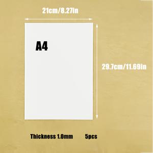 TEMU 5개/A4 고품질 흰색 골판지 수제 화이트보드 용지 A4 하드 골판지 컬러 용지 펄프 페인팅 베이스보드 뒷면 패키징 라이닝 하드 카드 아트, 공예 및 재봉 용품...카드 스톡