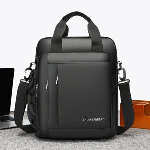 TEMU 14인치 노트북 가방, 남성용 세로형 대용량 숄더 크로스백, 비즈니스 통근 사무실 토트백