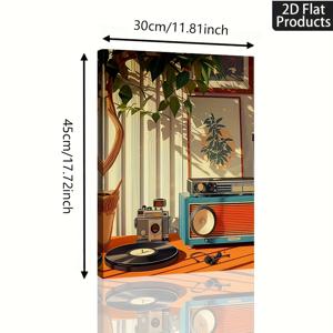 TEMU 1개 1개 빈티지 바이닐 레코드 포스터 - 액자 유화 벽 예술, 아늑한 분위기에 적합, 클래식 레트로 음악 테마, 크리스마스 선물로 이상적, 바이닐 애호가를 위한 완벽한 선물 (캔버스 포스터), 2D 평면, 크리스마스 장식