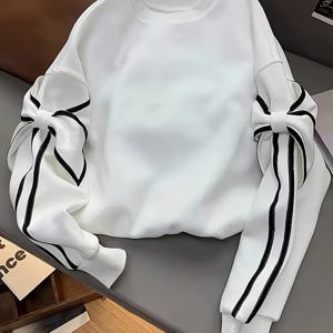 TEMU 가을/겨울 패션 유럽/미국 여성 디자인 긴팔 라운드넥 스웨트셔츠