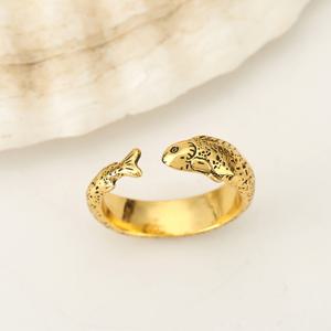 TEMU 1개 - 유럽 & 미국 패션 - 구리 - 심플하고 정교한 작은 물고기 - 남녀공용 사이즈 조절 개성 반지 - 결혼식, 데일리웨어, 크리스마스, 할로윈, 휴일 선물용으로 적합
