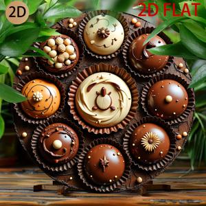 TEMU [2D 플랫] 3D 디스플레이 수제 초콜릿 보냉, 우아한 장식 트레이, 선물용 또는 향락을 위한 고급스러운 간식