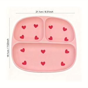 TEMU 핑크 러브 세라믹 접시 1개, 소형 접시, 디저트 샐러드 접시, 케이크, 간식, , 와플용, 전자레인지, 오븐, 식기세척기 사용 가능