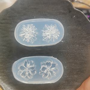 TEMU 2개 레진 실리콘 몰드, 미니어처 곰팡이 엣지 레이스 꽃 몰드, 높은 투과성 드립 실리콘 몰드, 레진 액체 몰드