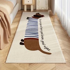 TEMU 다치슈언 테마 침대 옆 러그 1개 - 미끄럼 방지 도트 베이스가 특징인 사랑스러운 매트, 침실, 옷장, 화장대, 거실 또는 소파 옆에서 사용하기에 부드럽고 포근함 - 세척이 용이하여 당신의 집에 따뜻함과 캐릭터를 더합니다.