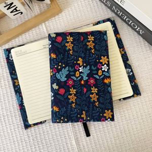 TEMU A5 다크 블루 골든 플로럴 디자인 다이어리 보호 커버 | 내구성 있는 아트 텍스처 커버, 다이어리 액세서리, 북 커버 - 다이어리 박스, 유머러스 일러스트 포함, 손세탁 및 기계 세탁 가능, 오피스 및 학교용 플래너 케이스, 귀여운 북 커버, 노트북 보호 커버, 펜던트 포함 A5 플래너 커버