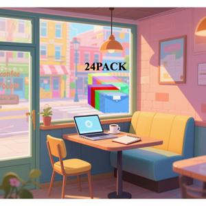 TEMU 24개 컬러 A4 문서 폴더, 랜덤 색상, 11홀 펀치 및 라벨 포켓, 투명 파일 시스템, 사무실 및 학교용, 파일 시스템|생동감 넘치는 폴더|PVC 폴더