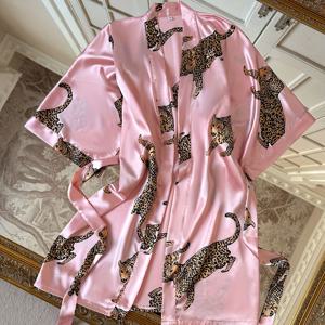 TEMU 프린트 자카드 V넥 타이 편안한 홈 슬립 가운