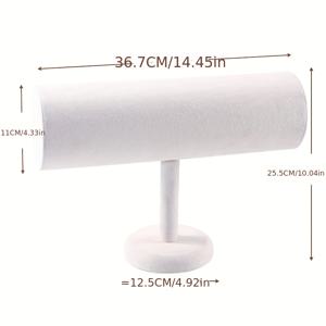 TEMU 여성을 위한 벨벳 소재의 매우 긴 T자형 머리띠 홀더 정리함 1개, 헤어밴드 보관 및 귀걸이 디스플레이용으로 디자인되었으며, 주얼리 타워가 특징입니다.