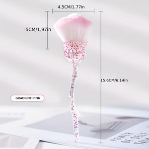 TEMU 새로운 네일 먼지 제거 브러시 1개, 로즈 덱 젤 매니큐어 파우더 클리닝 도구, 다기능 매니큐어, 블러셔 및 컨투어링, 휴대용 뷰티 도구 세트