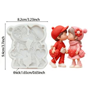 TEMU JUSBE 로맨틱 커플 키스 & 손잡이 몰드 - 키스하는 입술 & 손 실리콘/레진 몰드, DIY 주얼리, 캔들 만들기, 펜던트용 - 발렌타인데이, 어머니날 로맨틱 크래프트 몰드 (불규칙한 모양)