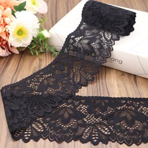 TEMU 옷 장식, 공예 및 선물 포장에 적합한 5야드 길이, 4인치 폭의 탄성 레이스 리본