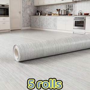 TEMU 5롤 레트로 두꺼운 우드 그레인 PVC 자가 점착식 주방 바닥 스티커, 방수 및 내마모성, 즉시 찢어 붙일 수 있음, 주방, 침실, 거실, 임대 집 및 가정 장식을 위한 바닥 업그레이드에 적합