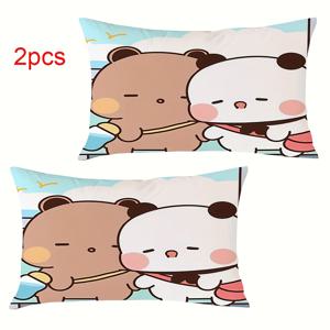 TEMU 귀여운 버디 베개 커버 2개, 커플용 베개 커버, 직사각형 베개 커버, 등받이 베개 커버, 장식용 베개 커버, 거실, 침실, 소파용, 편안한 베개 커버, 베개 속통 미포함