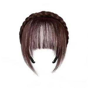 TEMU 스타일링 앞머리 땋은 머리끈 1개 - 생선뼈 땋은 앞머리가 통합된 합성 가발 헤어밴드, 머리뼈와 ฤกษา털을 들어 올리는 역할, 꼬인 땋은 머리, 외부 헤어 액세서리, 머리끈, 투명 가발, 학교, 파티, 데이트, 탈모 커버용 - 데일리웨어에 적합 - 발렌타인데이 - 카니발